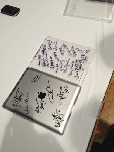 Best idea EVER. Fan/ writer had these Ipad backs signed, and will frame at home